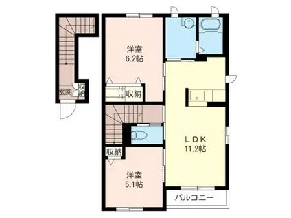 カンパーニュ(2LDK/2階)の間取り写真