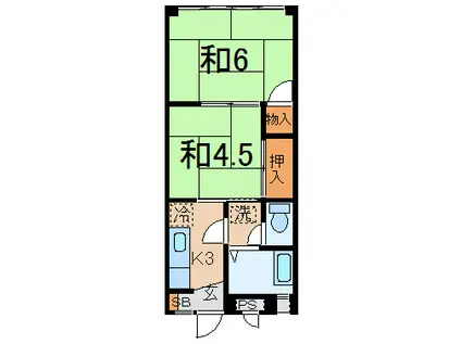 瀧野ビル(2K/3階)の間取り写真