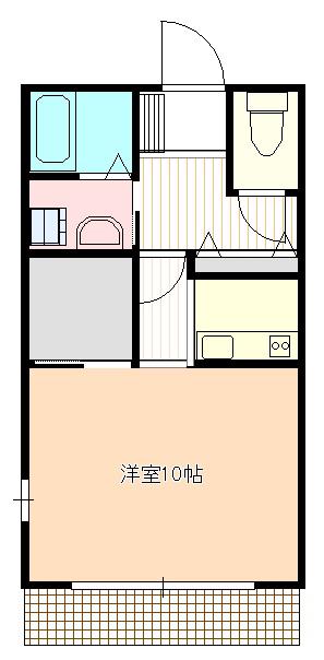 ヴィエント・アシュール(1K/1階)の間取り写真