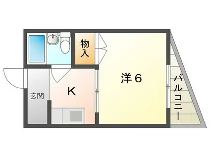 山口ハイツ(1K/4階)の間取り写真