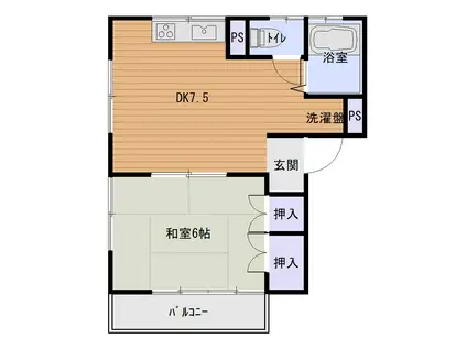 シングルハウス2(1DK/2階)の間取り写真