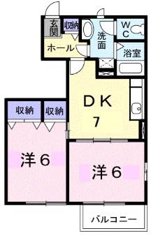 ベルメゾンBB5(2DK/1階)の間取り写真