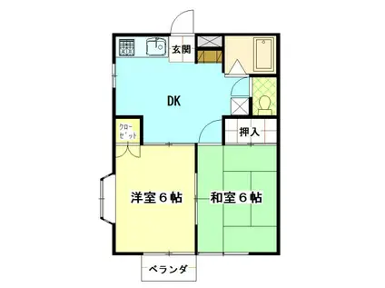 シティハイムくら(2DK/2階)の間取り写真