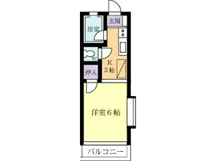 クワイエット神立(1K/2階)の間取り写真