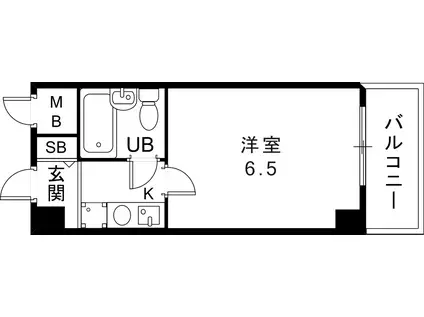 ライオンズマンション三宮フラワーロード(1K/7階)の間取り写真