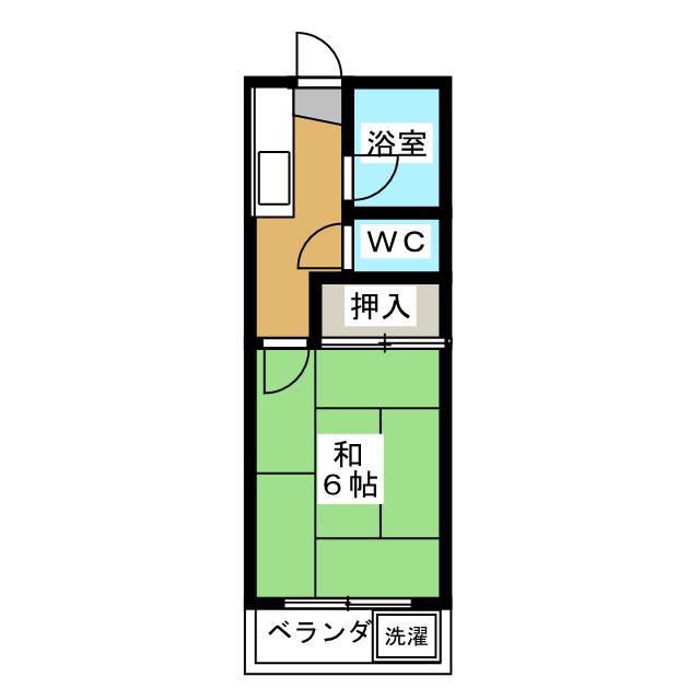 第1幸銀荘(1K/1階)の間取り写真