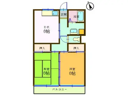 ハイツ協和(2DK/3階)の間取り写真