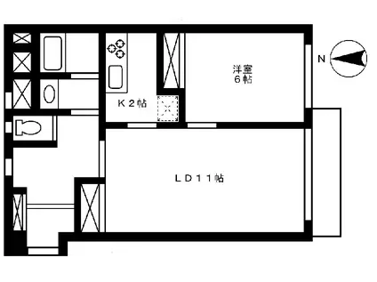 東京メトロ日比谷線 広尾駅 徒歩10分 2階建 築37年(1LDK/1階)の間取り写真