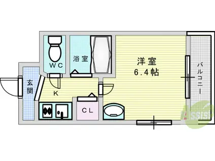 FR.IMP大阪三国(1K/6階)の間取り写真