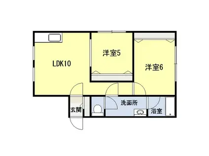 シェスタスール(2LDK/2階)の間取り写真