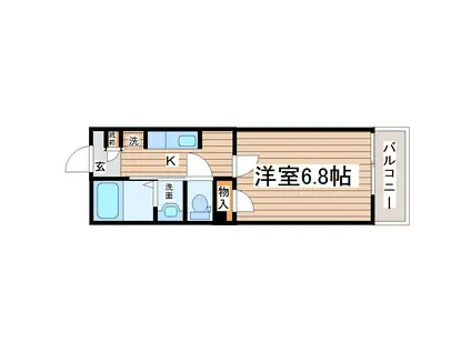 ASUTERU愛宕橋 (1K/1階)の間取り写真