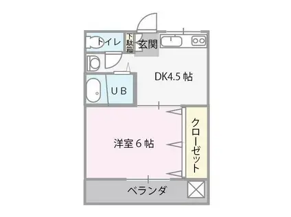 コーポ多田(1DK/2階)の間取り写真