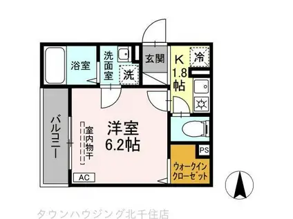 T&P TAKENOTSUKA(1K/2階)の間取り写真