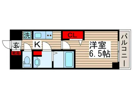 N-STAGE 行徳II(1K/5階)の間取り写真