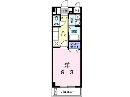 アビタシオン・ジェルメ(1K/2階)の間取り写真