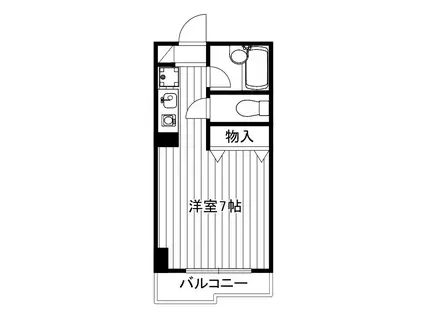 アップフィールド赤塚(ワンルーム/1階)の間取り写真
