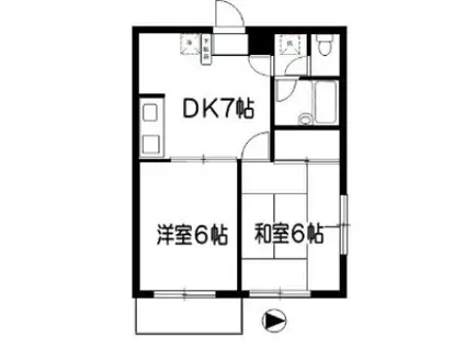 武蔵ハイツI(2DK/3階)の間取り写真