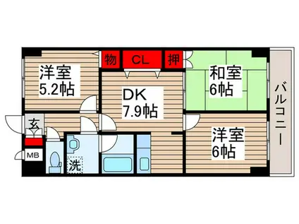 アビタシオン薮崎(3DK/5階)の間取り写真