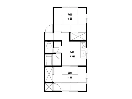 グリーンハイツ(2DK/2階)の間取り写真