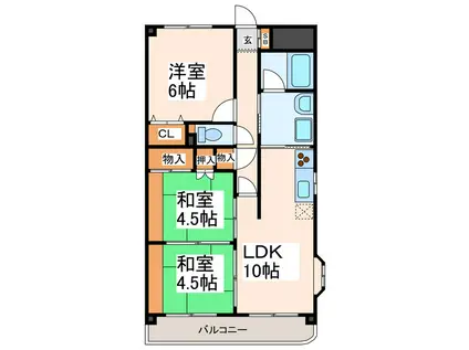 ロワイヤルユウスタシオン(3LDK/6階)の間取り写真