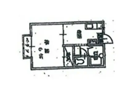 レピュートリディア(1K/1階)の間取り写真