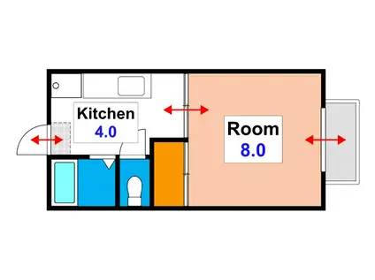 スペースシャトル1番館(1DK/1階)の間取り写真