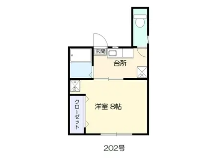 Mコーポ館向(1K/2階)の間取り写真