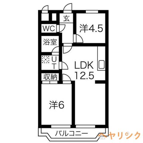 梅森坂マンション(2LDK/3階)の間取り写真