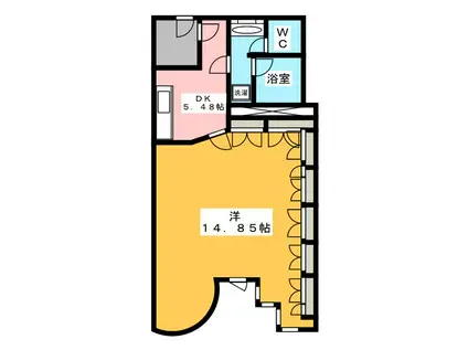 まなまゆビル(1DK/3階)の間取り写真