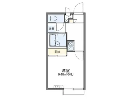 レオパレスハワース(1K/2階)の間取り写真