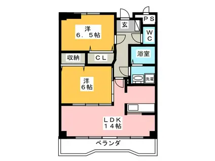 アルカンシェル(2LDK/3階)の間取り写真