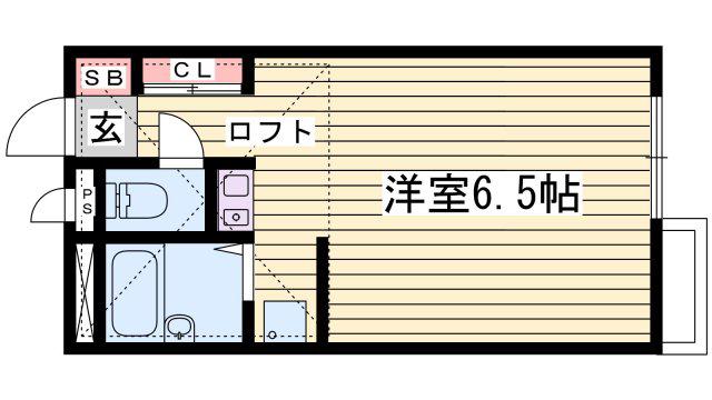 レオパレス仁豊野(1K/2階)の間取り写真