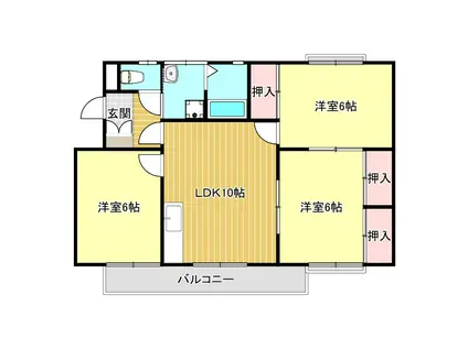ドリームシティマンション(3LDK/2階)の間取り写真
