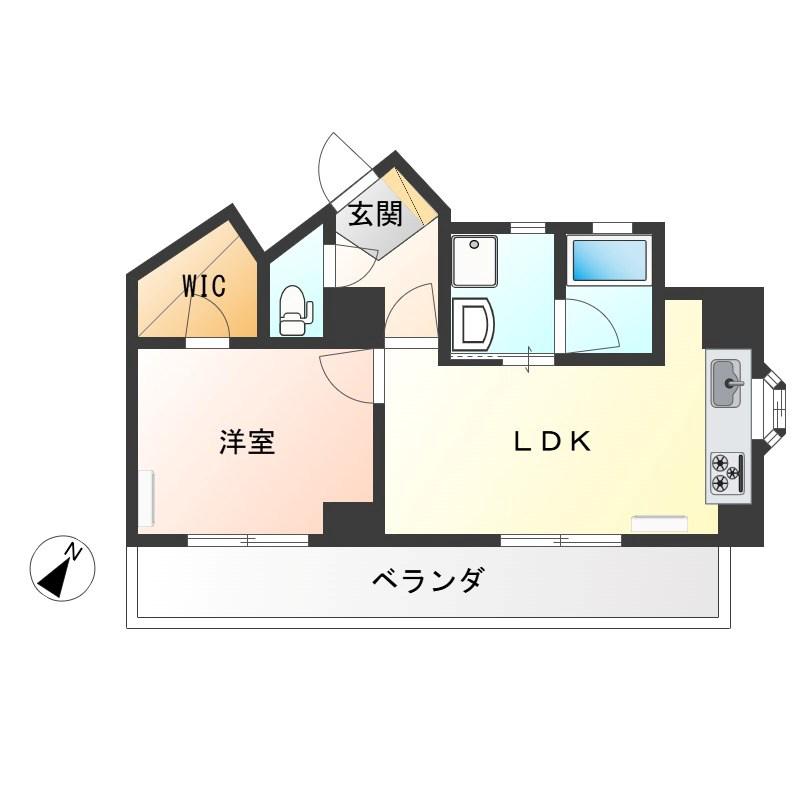 ビュー雷神I(1LDK/5階)の間取り写真