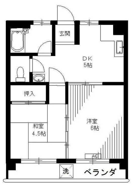 丸山コーポ 6階階 間取り