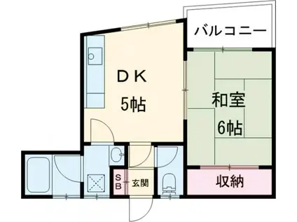 コーポ春日(1DK/2階)の間取り写真