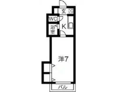 ジュネス野里(1K/6階)の間取り写真