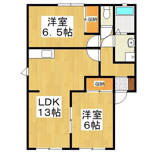 コーポ柴B(2LDK/2階)の間取り写真