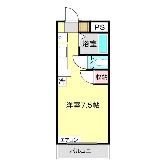 ラビーネ(ワンルーム/2階)の間取り写真