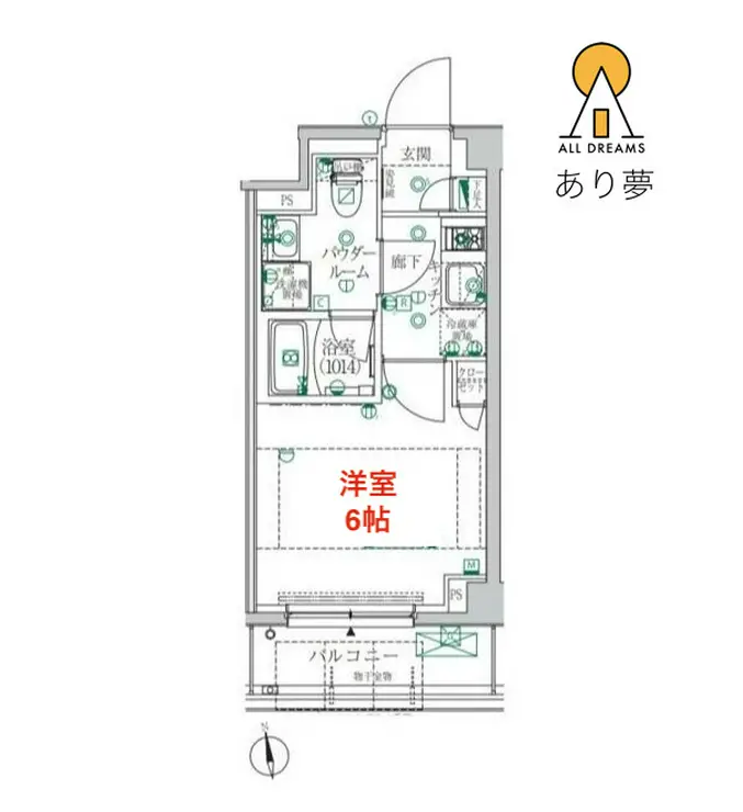 クレイシア横浜ヴェール 1階階 間取り