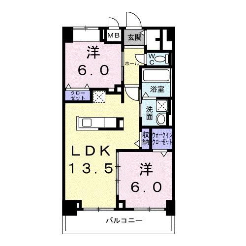 KUNIO(2LDK/4階)の間取り写真