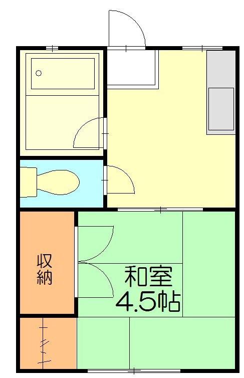 ハイム青山(1K/2階)の間取り写真