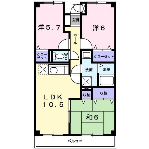 パレステージ(3LDK/2階)の間取り写真