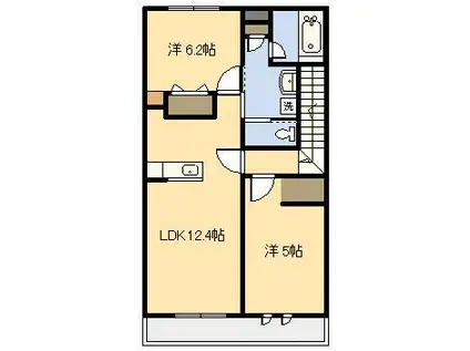 OTTO III(2LDK/2階)の間取り写真