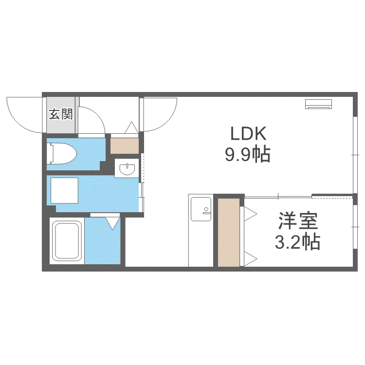 ニルヴァーナ (1LDK/2階)の間取り写真