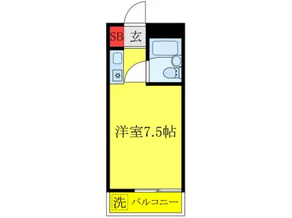 駒込K&Mビル(ワンルーム/4階)の間取り写真