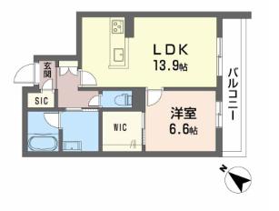 メゾン パルク(1LDK/3階)の間取り写真