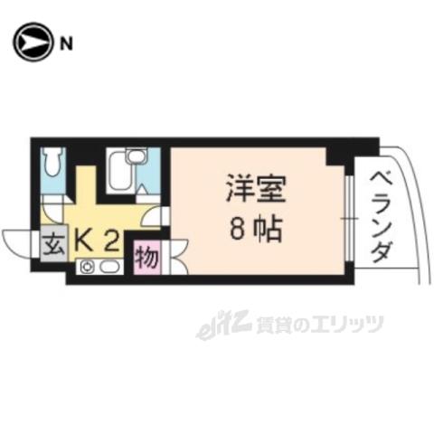七条ビル(1K/2階)の間取り写真