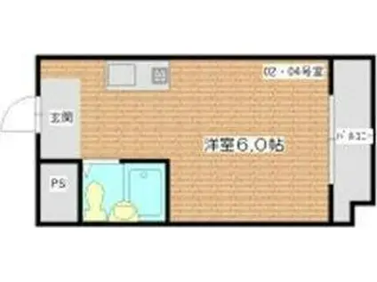 フェリス山手(ワンルーム/1階)の間取り写真