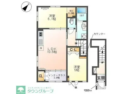 クレシア -CRECIA-(2LDK/2階)の間取り写真